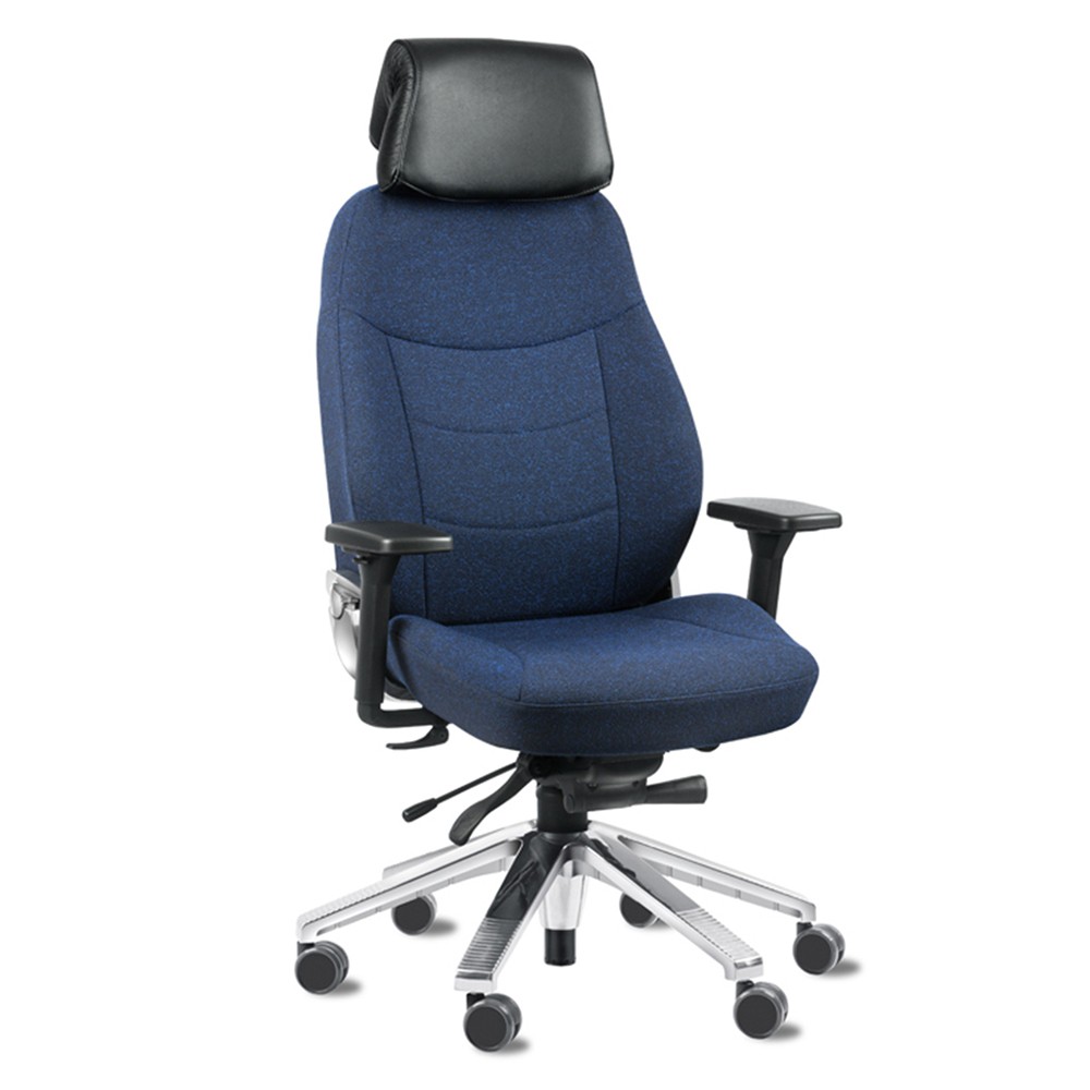 Svenstol 24 7 Kontorstol Stof - høj ryg og nakkestøtte