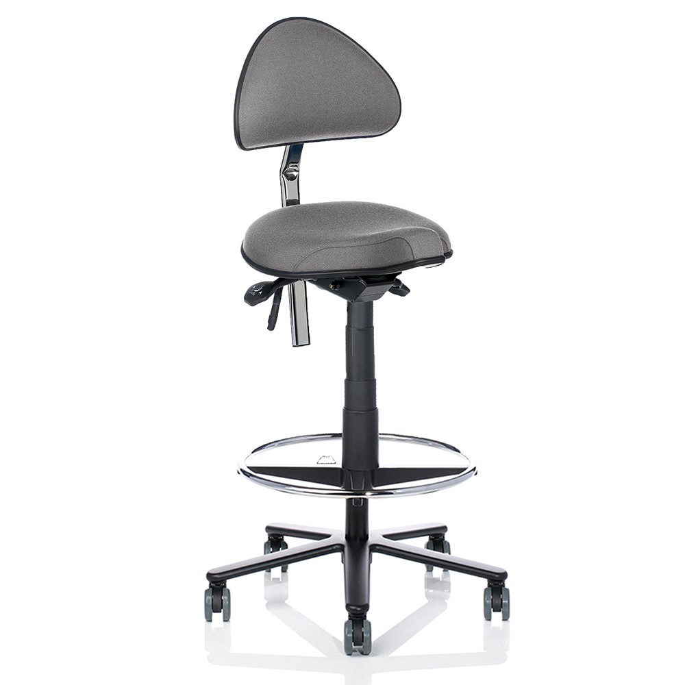 Sadel 4 Høj Sadelstol - Høj Kontorstol sadelsæde, ryglæn