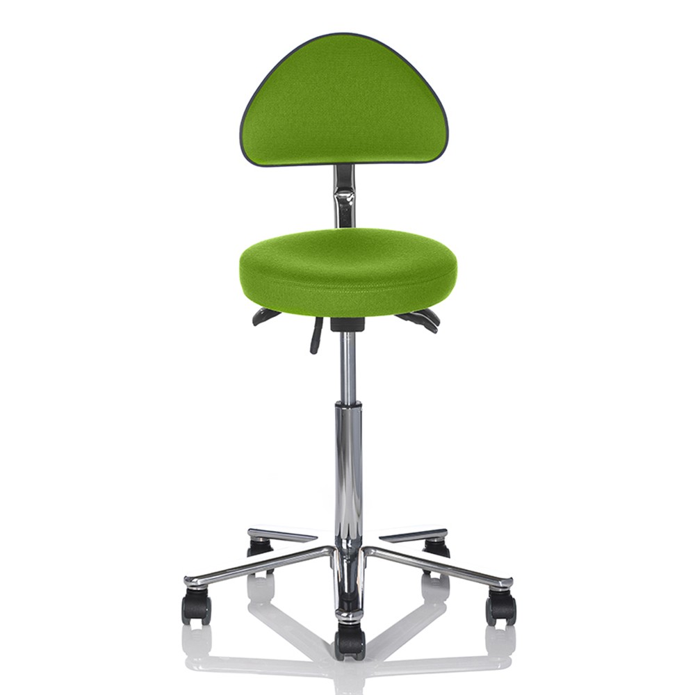 Taburet 2 Sadelstol - Arbejdstaburet med ryglæn