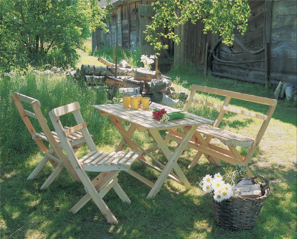 Gammeldaws lille bænk til altan og have