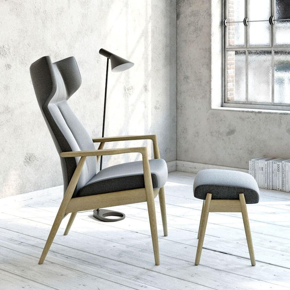 Farstrup Nobel 8920 Lænestol med øreklapper i læder