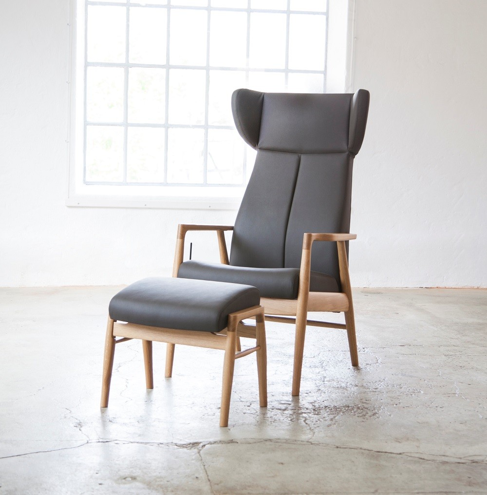 Farstrup Nobel 8920 Lænestol med øreklapper i læder