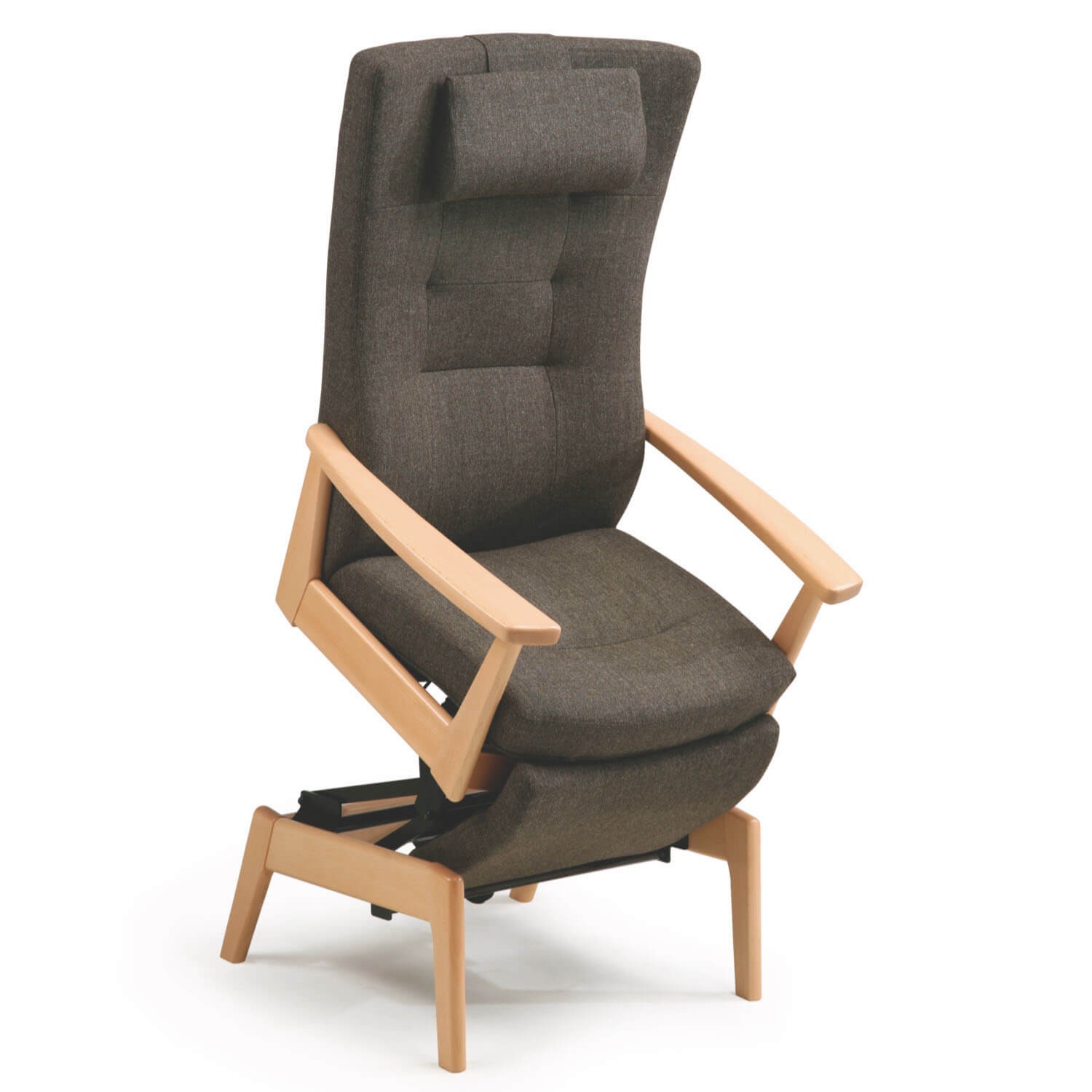 Plus 5930 el-lænestol med sædeløft - læder