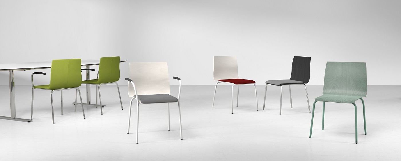 Dot mødestol med armlæn