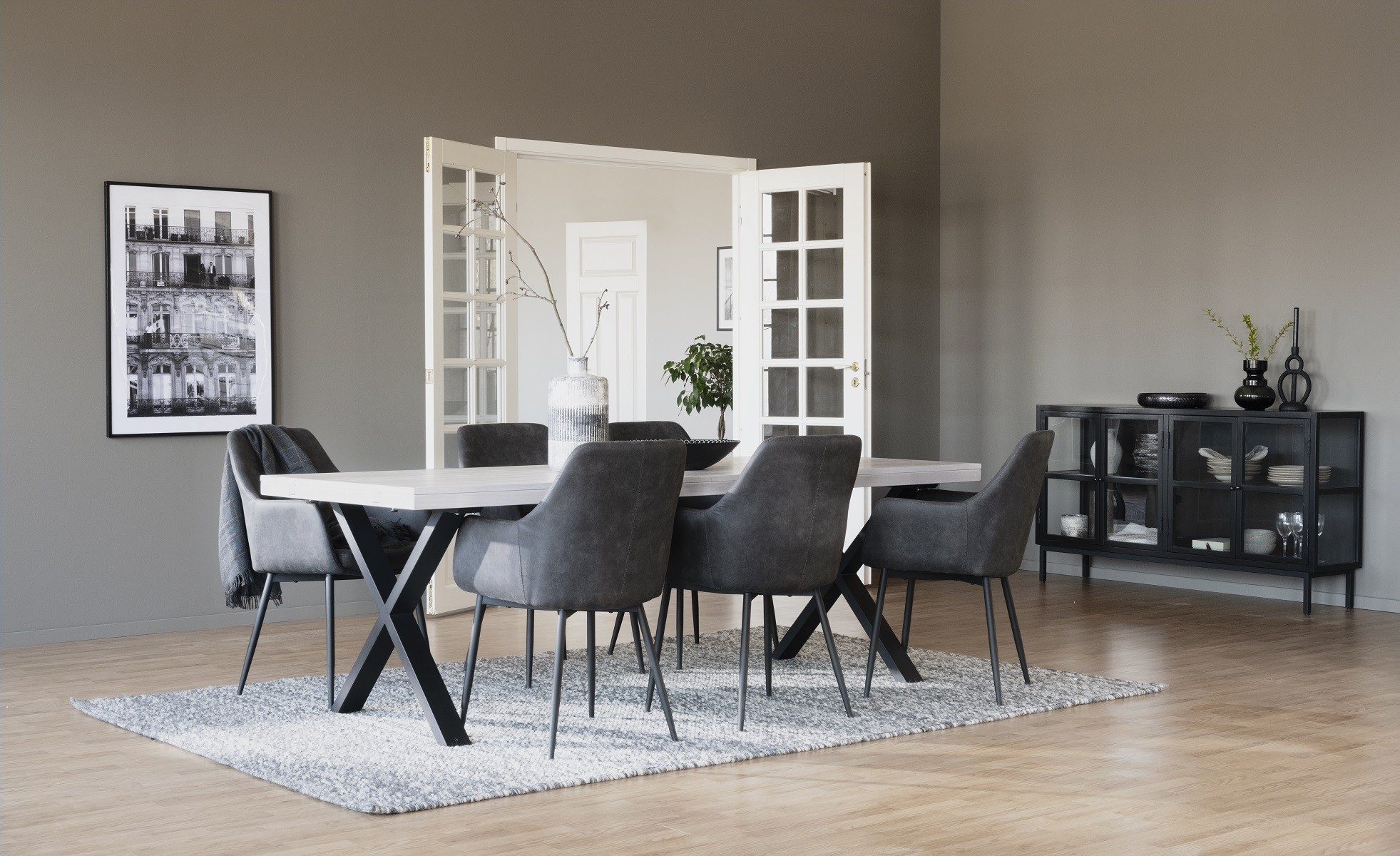 Rowico Reily spisebordsstol mørkgrå microfiber