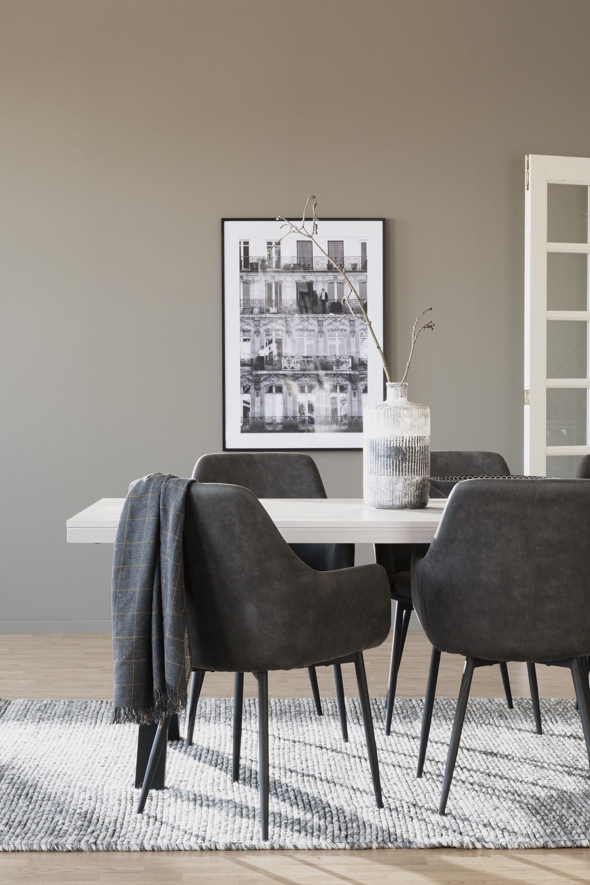 Rowico Reily spisebordsstol mørkgrå microfiber