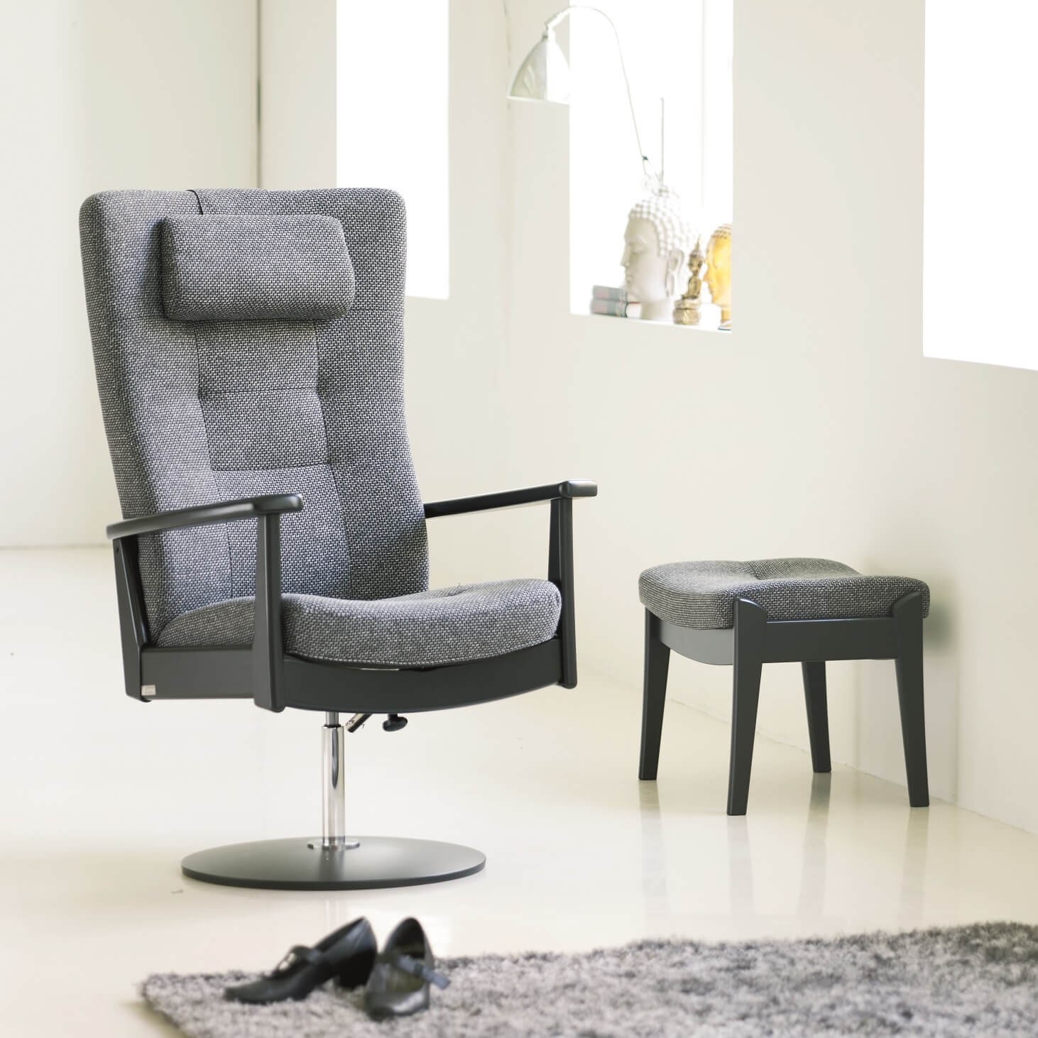 Farstrup Plus 5980 lænestol med drejefunktion i tekstil