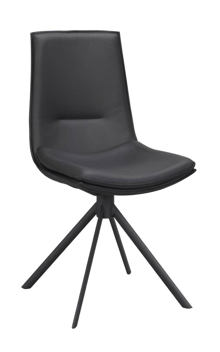 Lowell drejestol sort læder