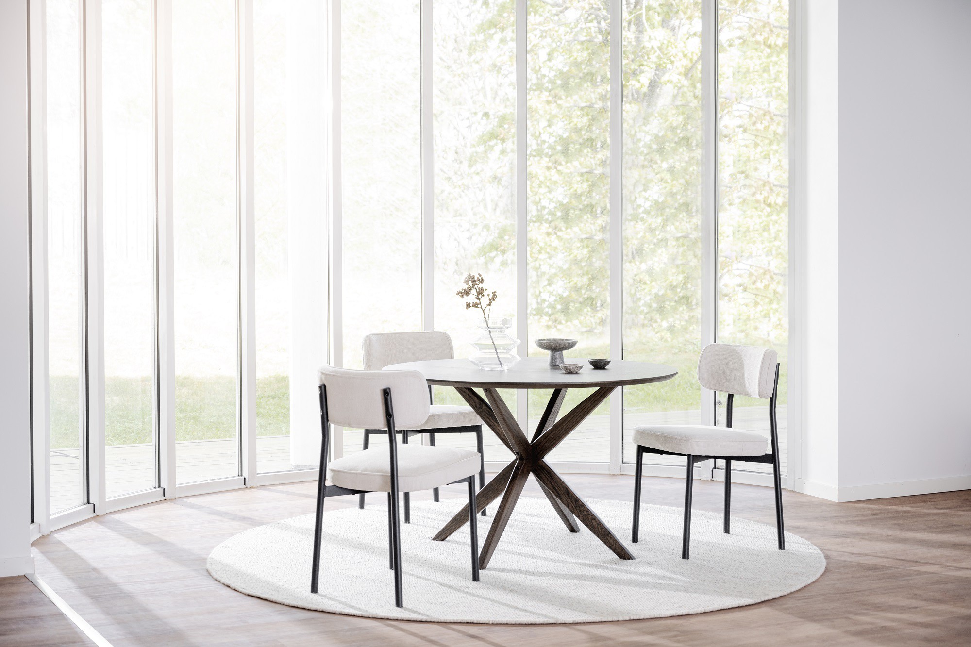 Paisley spisebordsstol sorte ben og 2 farver