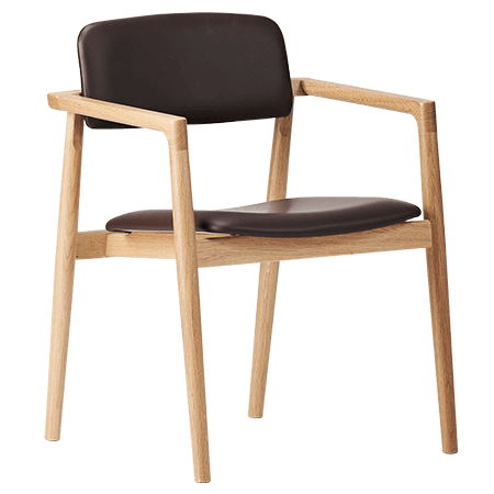 Farstrup Nobel 8905 Læder Spisebordsstol med armlæn