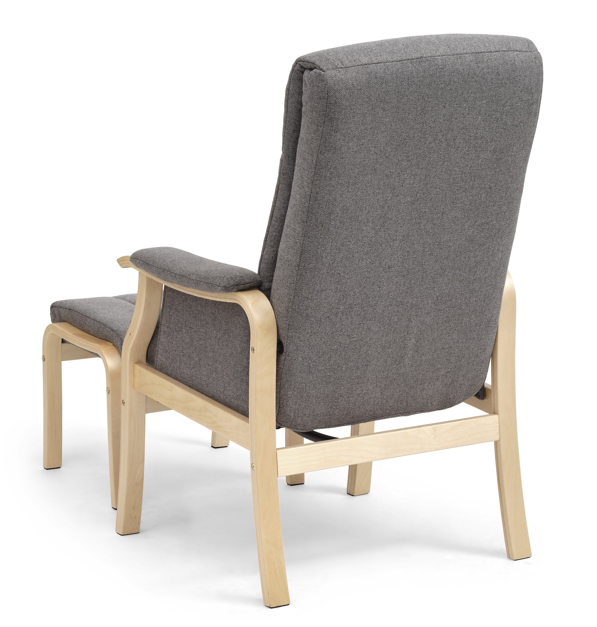 Rasmus lænestol og fodskammel i grå