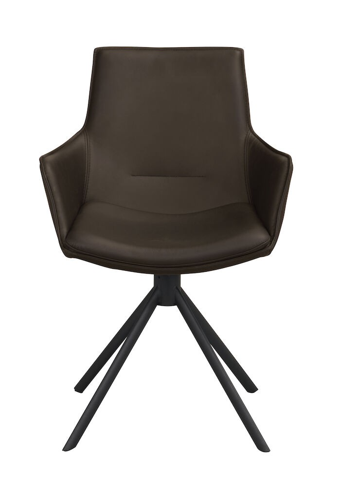 Rowico Lowell dreje armstol, brunt læder