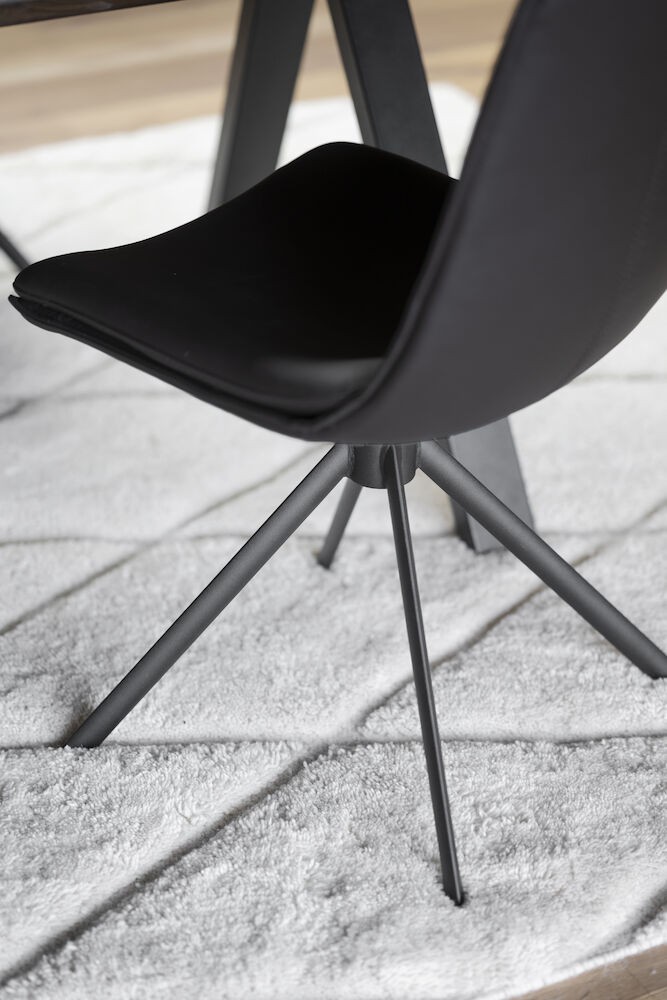 Lowell spisebordsstol med drejefunktion, brun læder