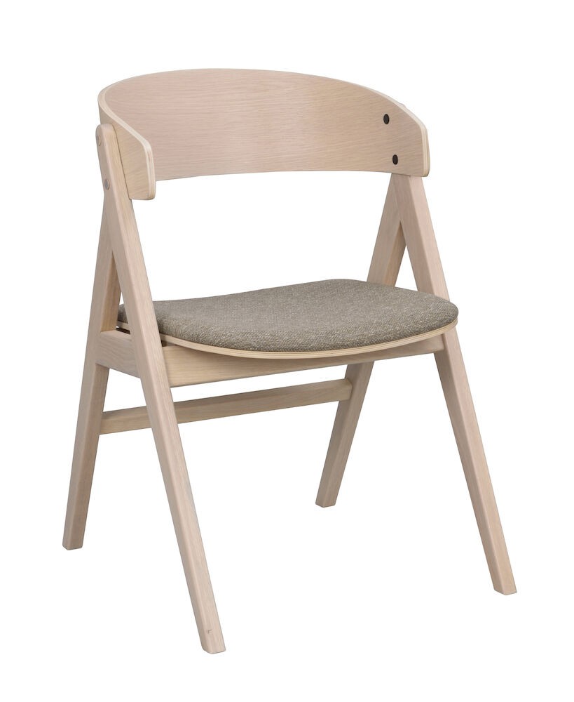 Waterton armstol, hvidpigmenteret eg, brunt stof