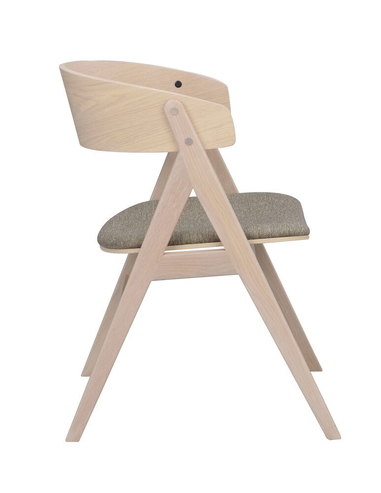 Waterton armstol, hvidpigmenteret eg, brunt stof