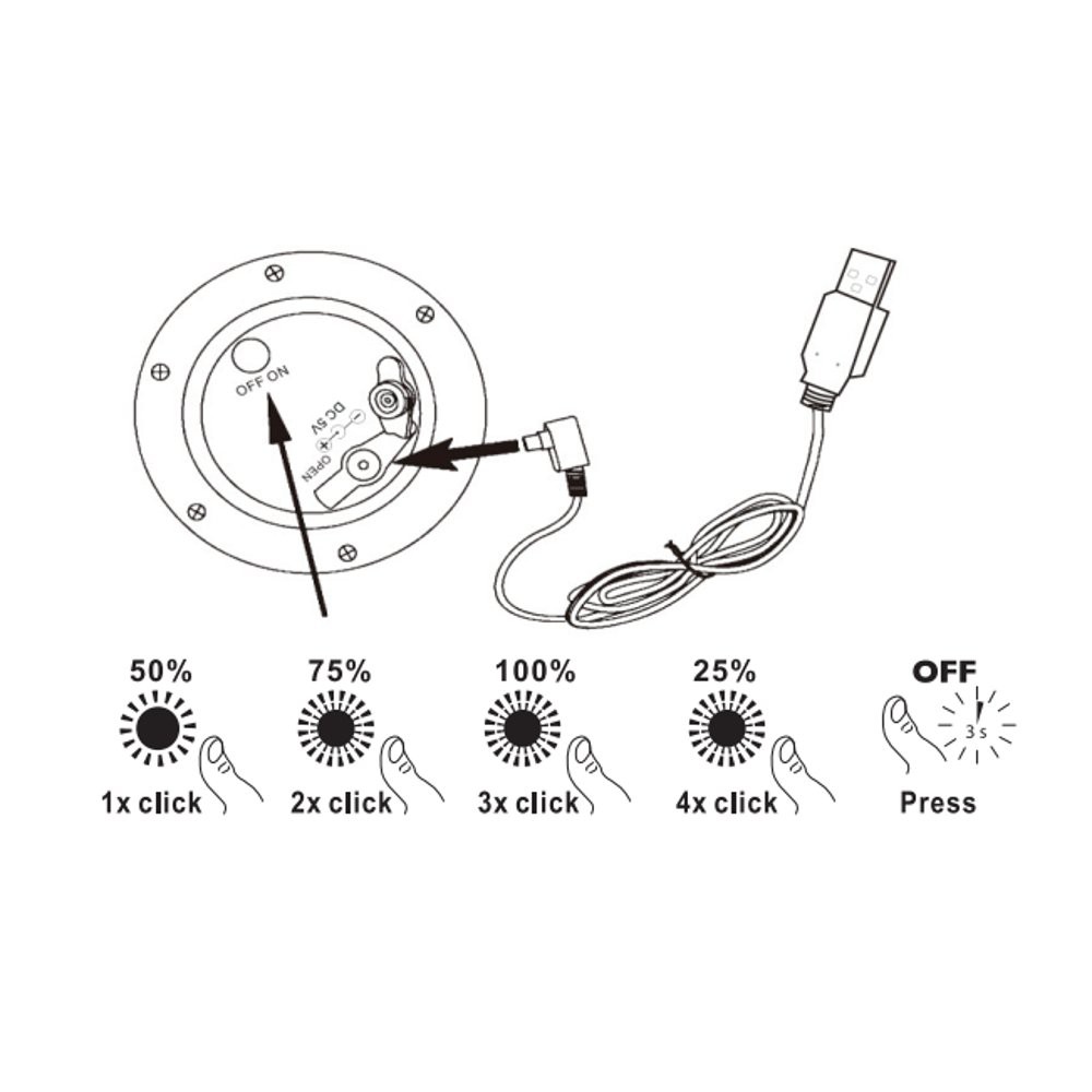 Bristol LED genopladelig lampe