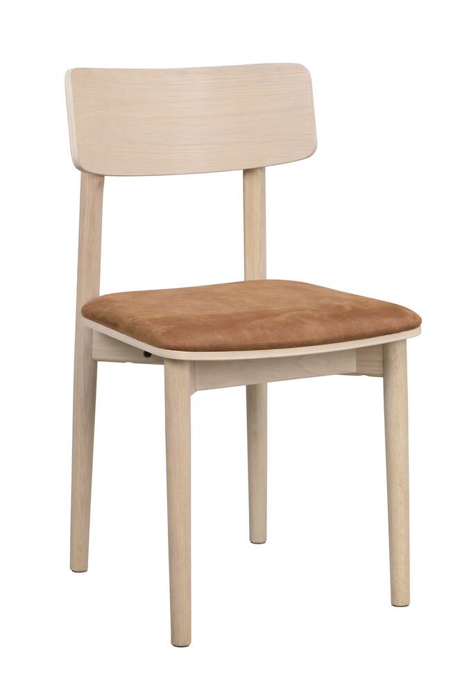 Wolcott Spisebordsstol, hvidolieret eg