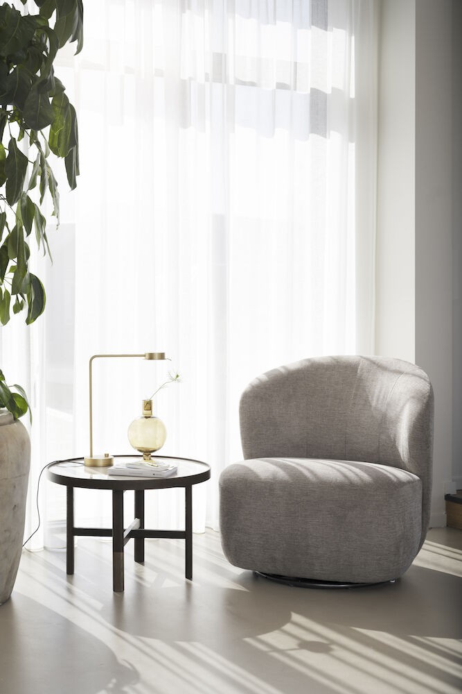 Roselawn loungestol m. 360° drejefunktion i lys beige