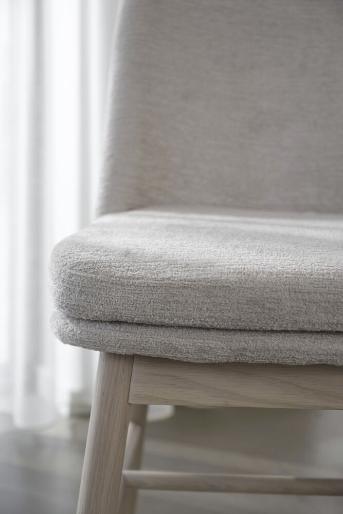 Amesbury Spisebordsstol, lys beige, hvid eg