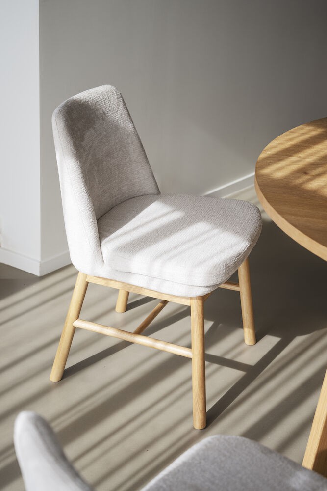 Amesbury Spisebordsstol, lys beige, eg