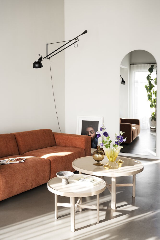 Marsden keramisk sofabord, hvid eg, 2 str.