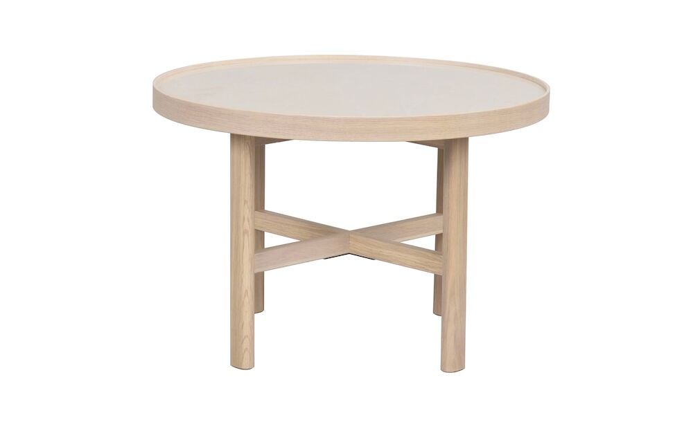 Marsden keramisk sofabord, hvid eg, 2 str.