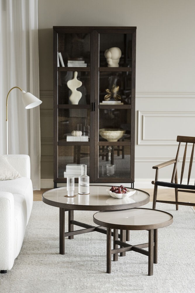 Marsden keramisk sofabord, mørk eg, 2 str.