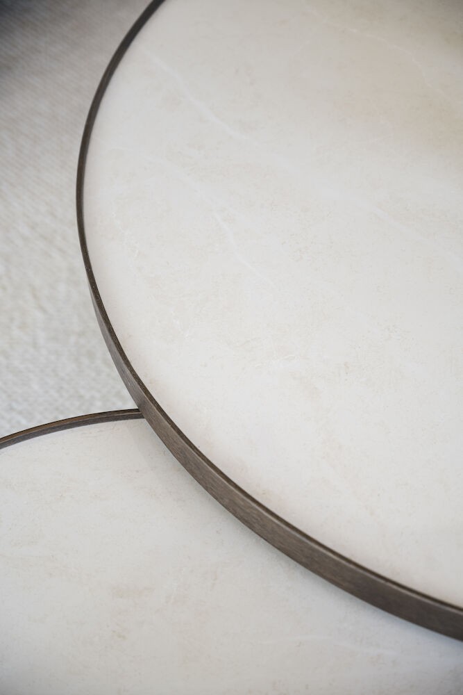 Marsden keramisk sofabord, mørk eg, 2 str.