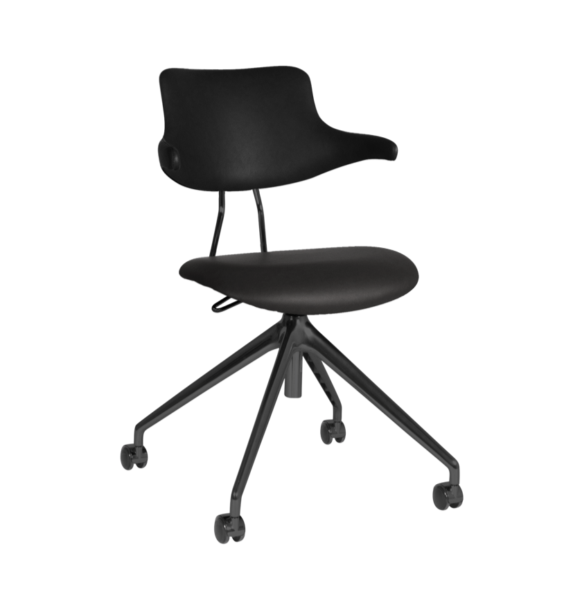 Vermund VL119 stol med hjul, læder