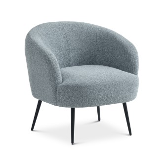 Conrad Loungestol egg blue tekstil - ben sort metal