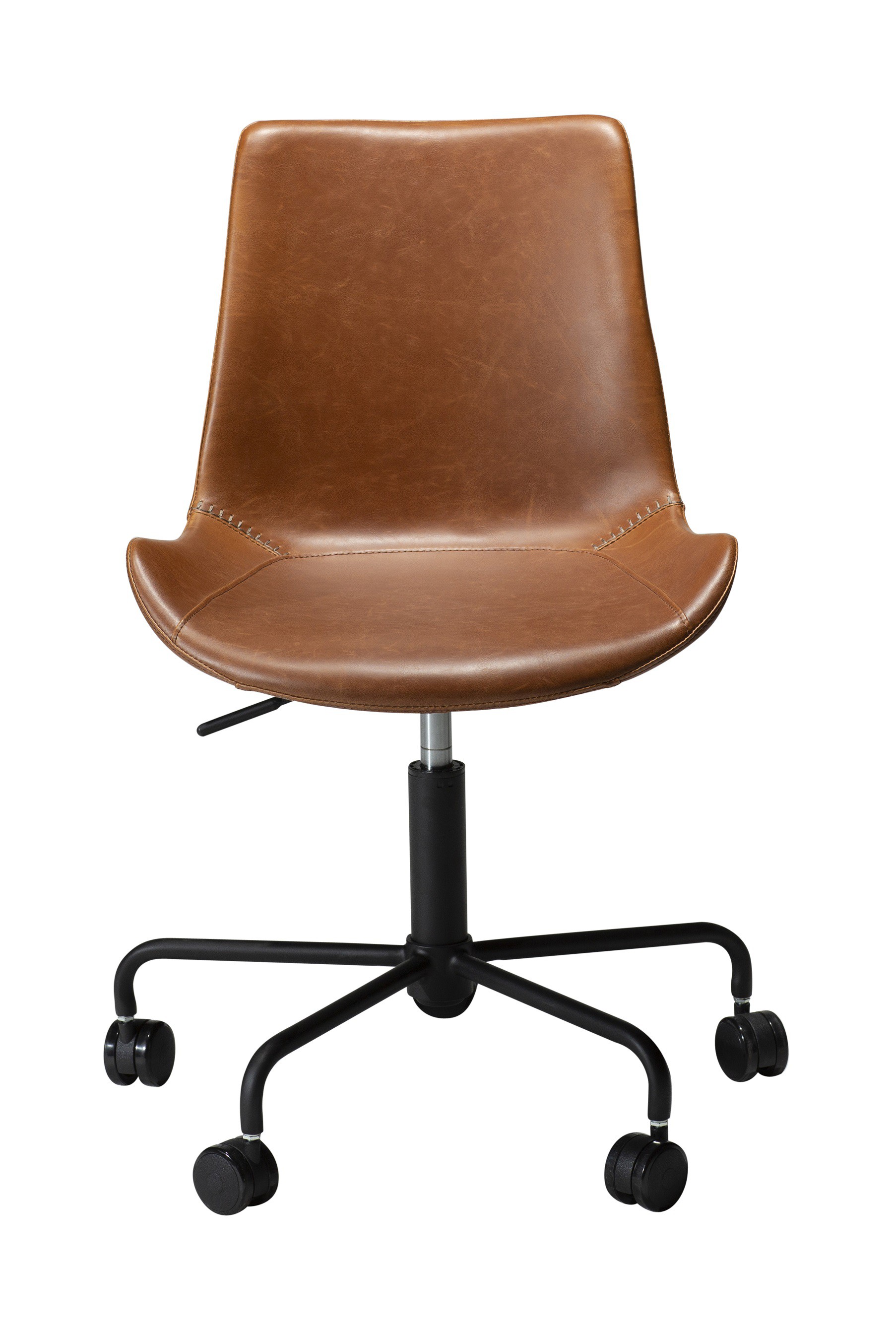 Hype kontorstol i brun kunstlæder