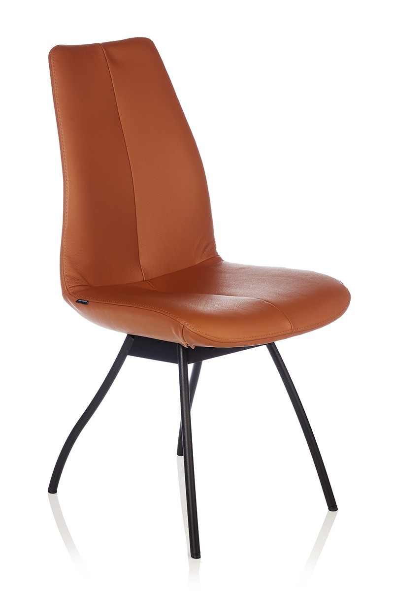 Brunstad Aroma spisebordsstol læder - ben i stål