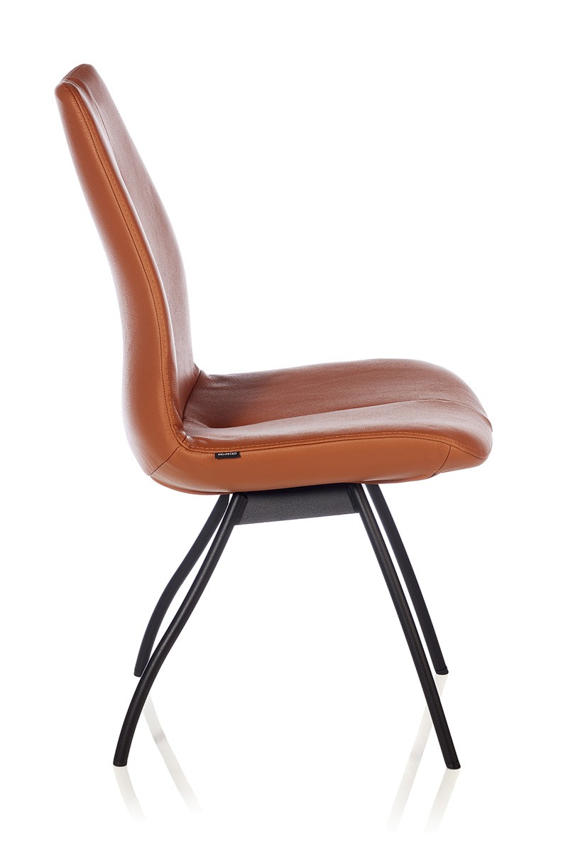 Brunstad Aroma spisebordsstol læder - ben i stål