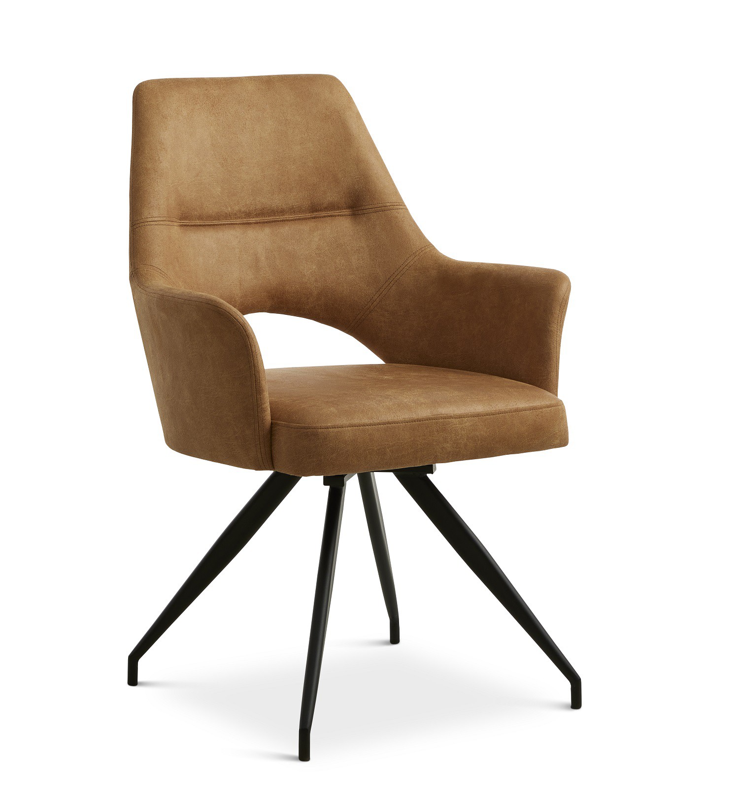 Aya spisebordsstol i Caramel mikrofiber Bull