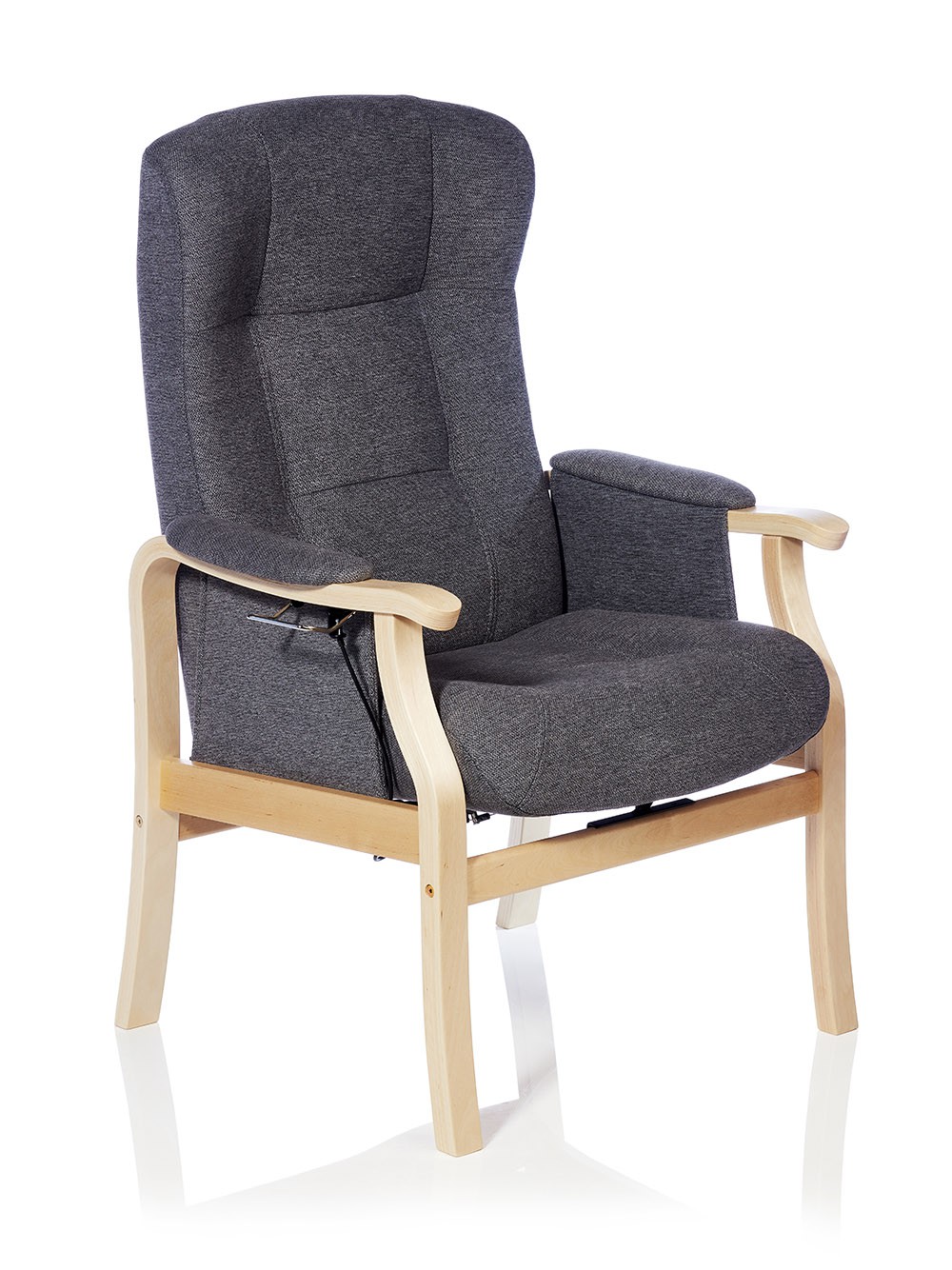 Solrød plus Small hvilestol i grå tekstil