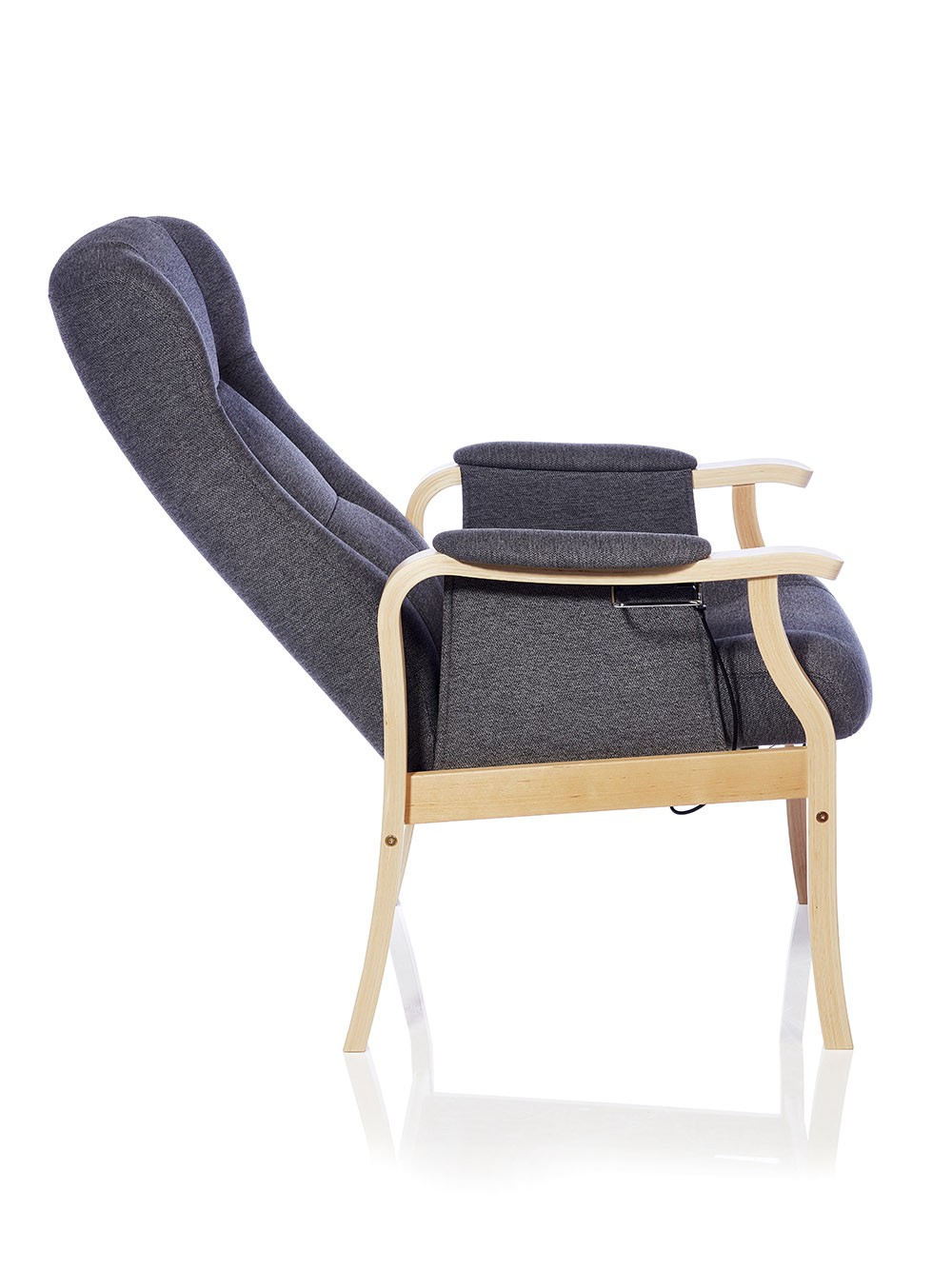 Solrød plus Small hvilestol i grå tekstil