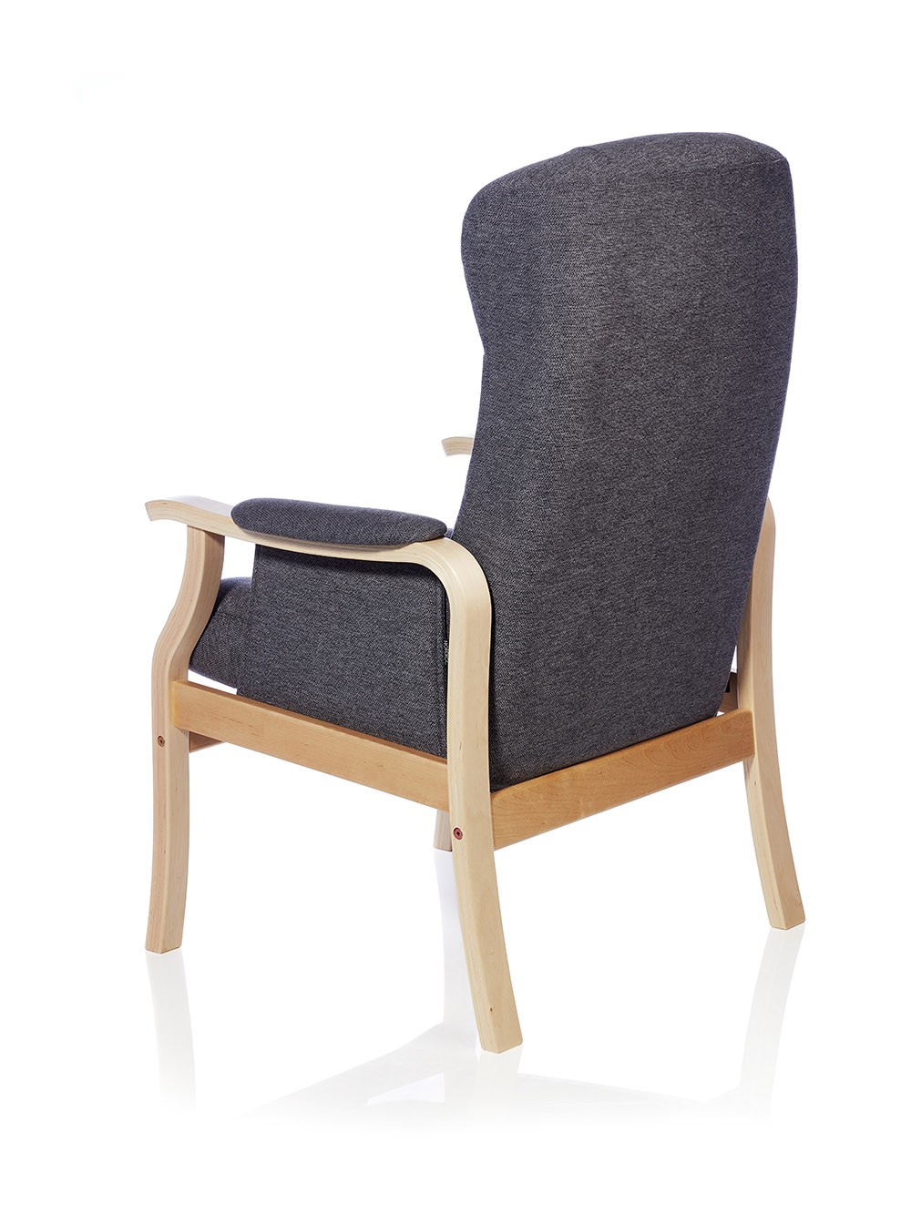 Solrød plus Small hvilestol i grå tekstil