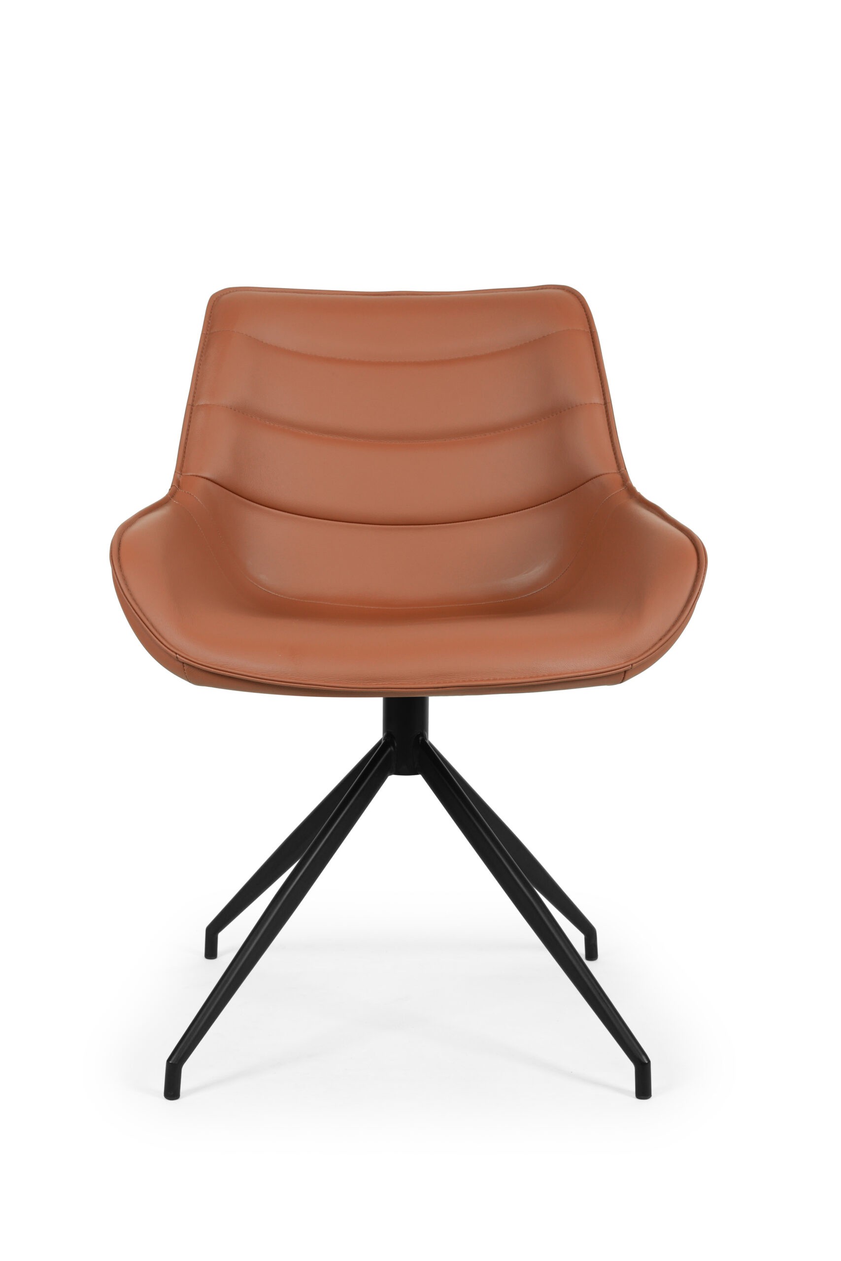 Alma spisebordsstol i cognac læder med drejestel