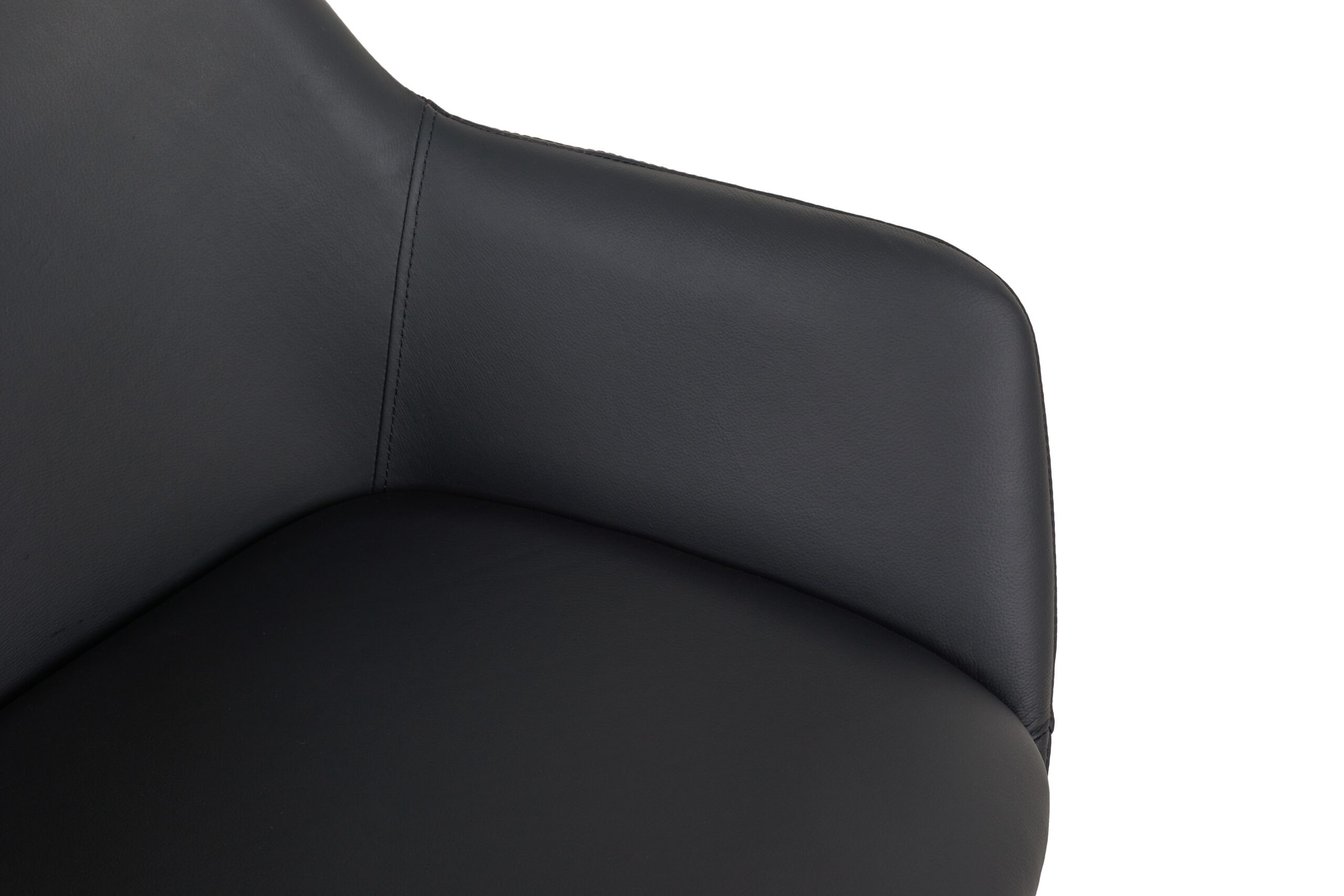 Berlin spisestuestol i sort læder med drej og swing back