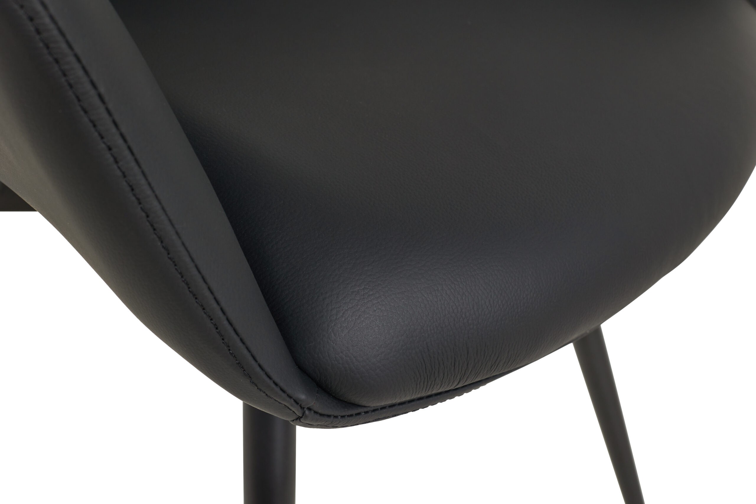 Berlin spisestuestol i sort læder med drej og swing back