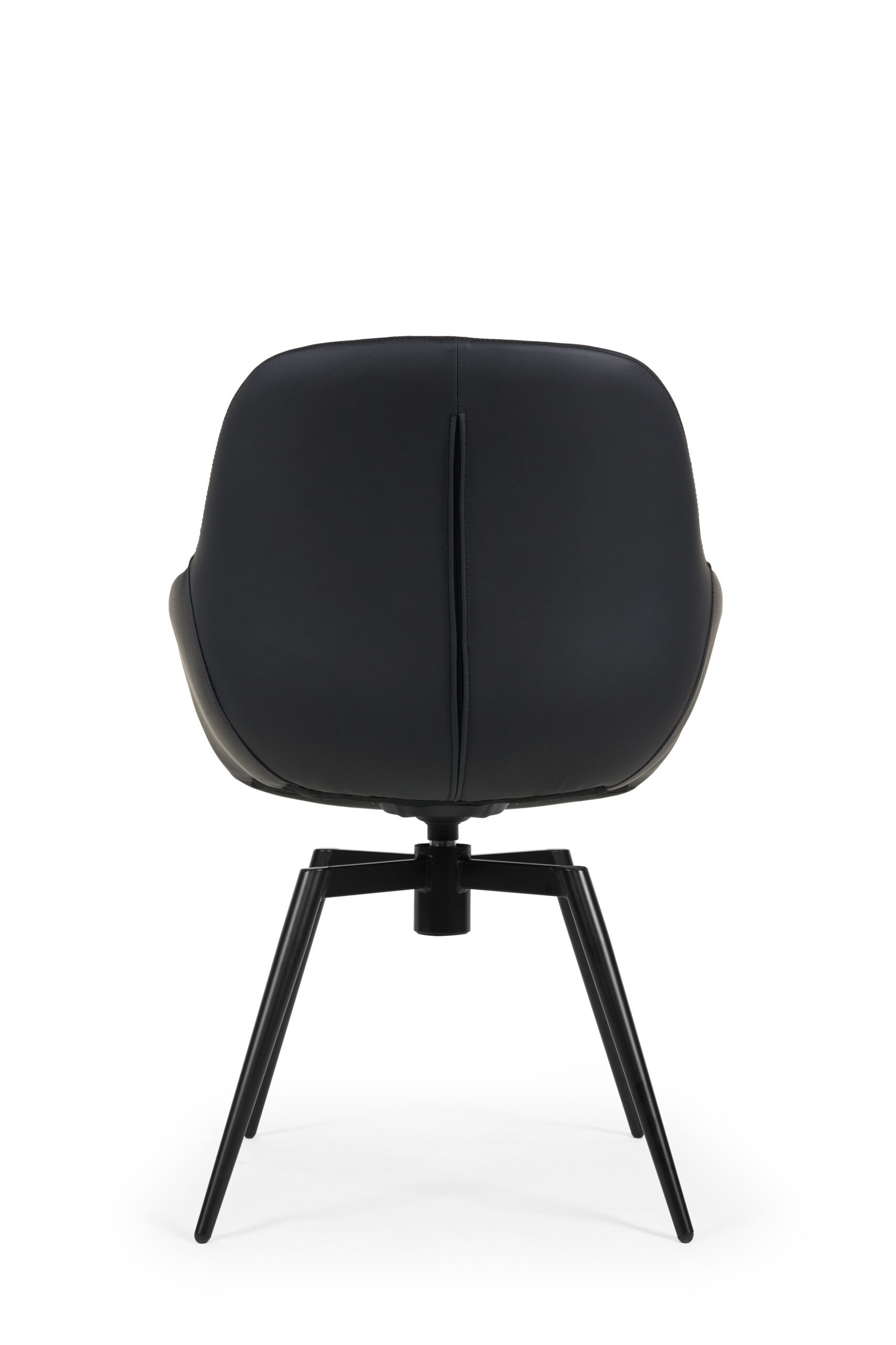 Berlin spisestuestol i sort læder med drej og swing back