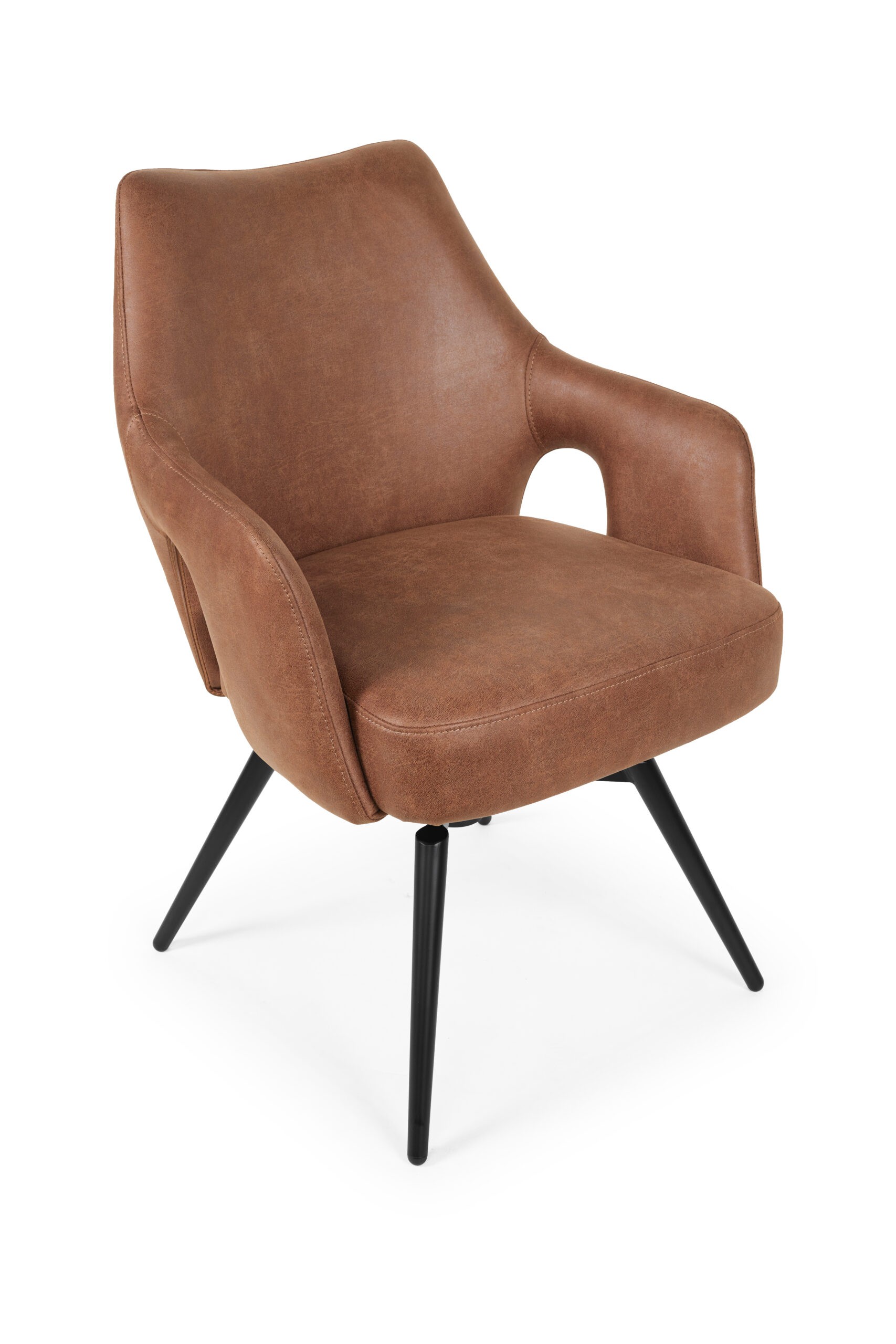 Amsterdam spisestuestol i cognac med drej og swingback