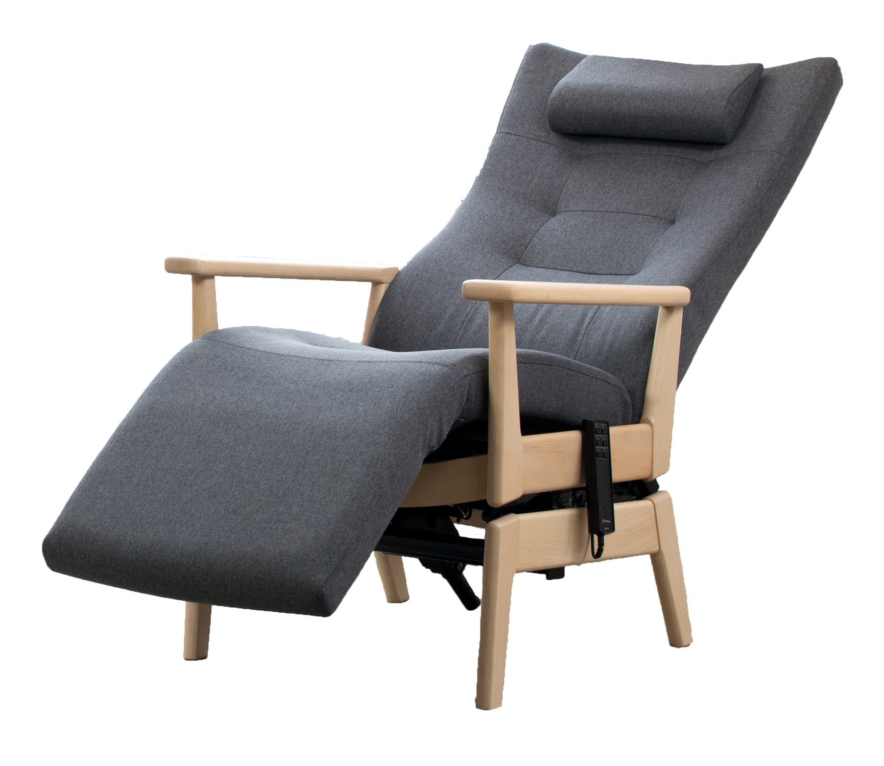 Plus 5040 el-lænestol med sædeløft og fodhviler - Stof
