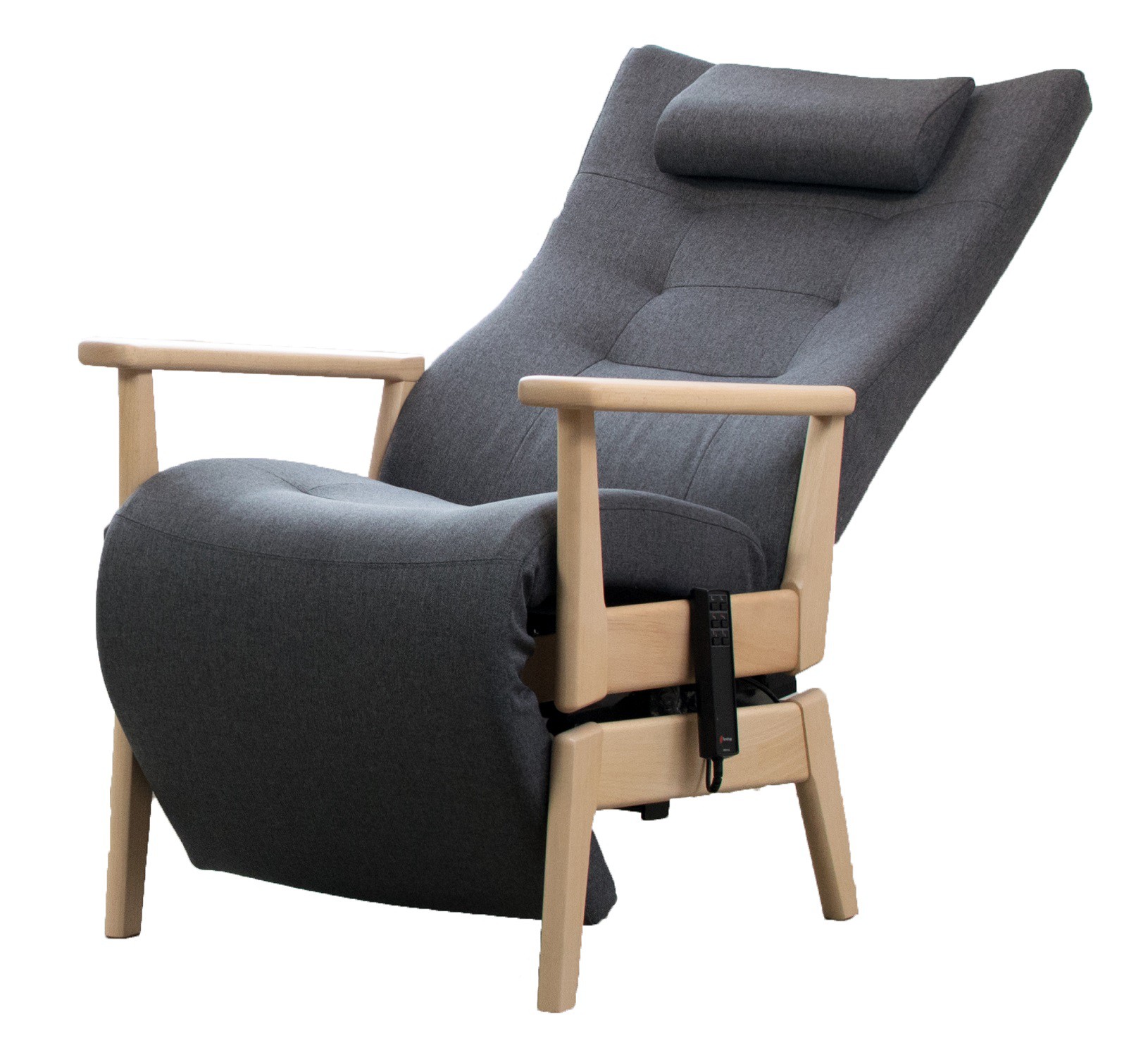 Plus 5040 el-lænestol med sædeløft og fodhviler - Stof