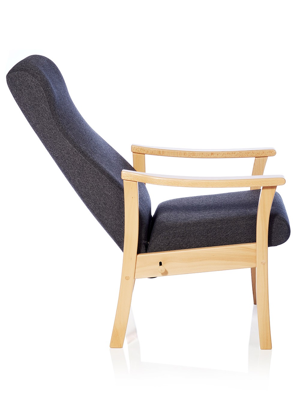 Monark lænestol med regulerbar ryg og skammel - tekstil