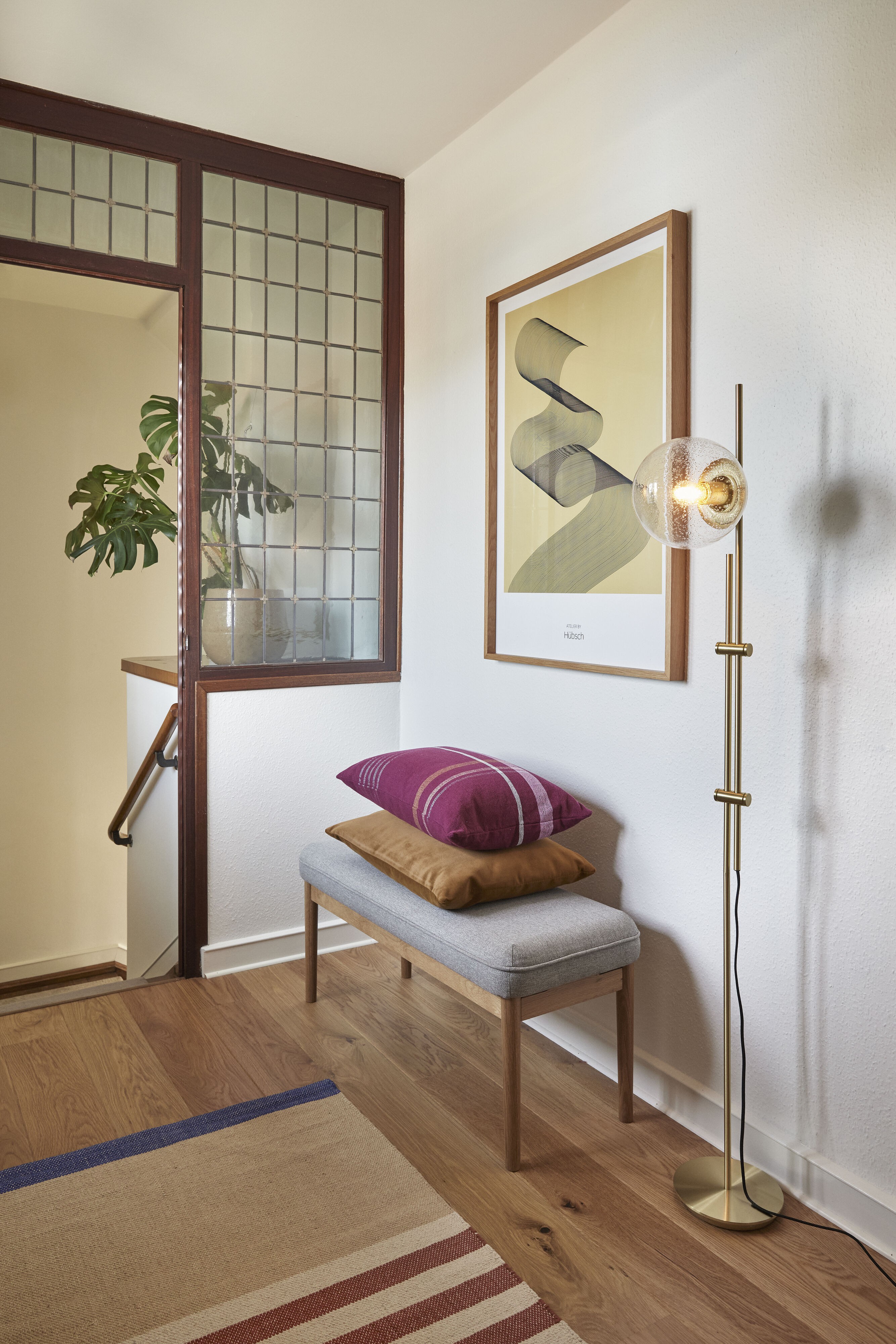 Quadrum vævet pude i Burgundy farve