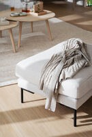 Corwin puf, lys beige stof