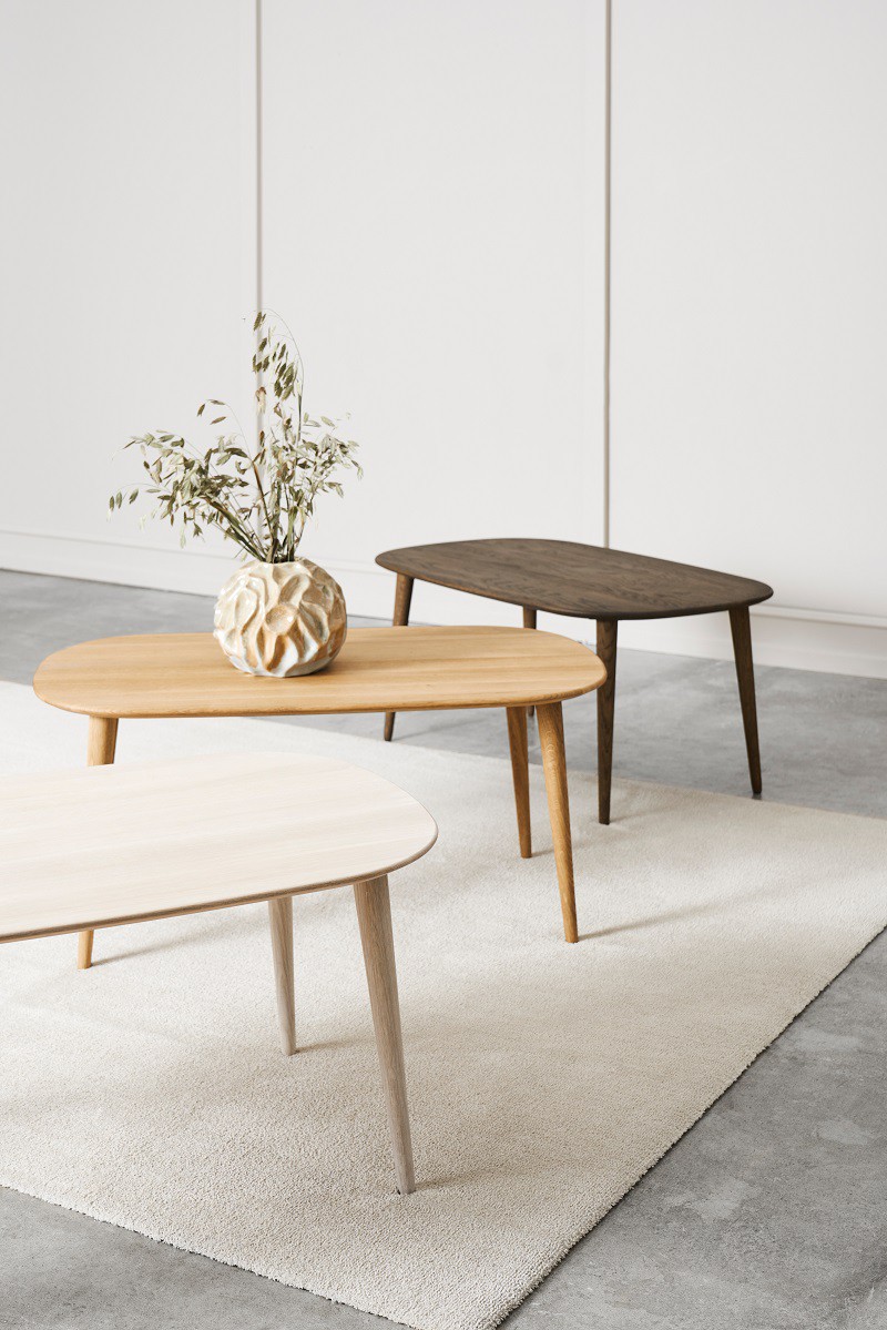 Oak sofabord 60 x 100 cm, 3 varianter