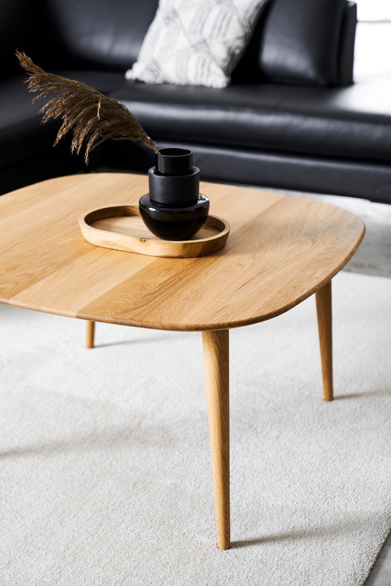 Oak sofabord 80 x 80 cm, 3 varianter