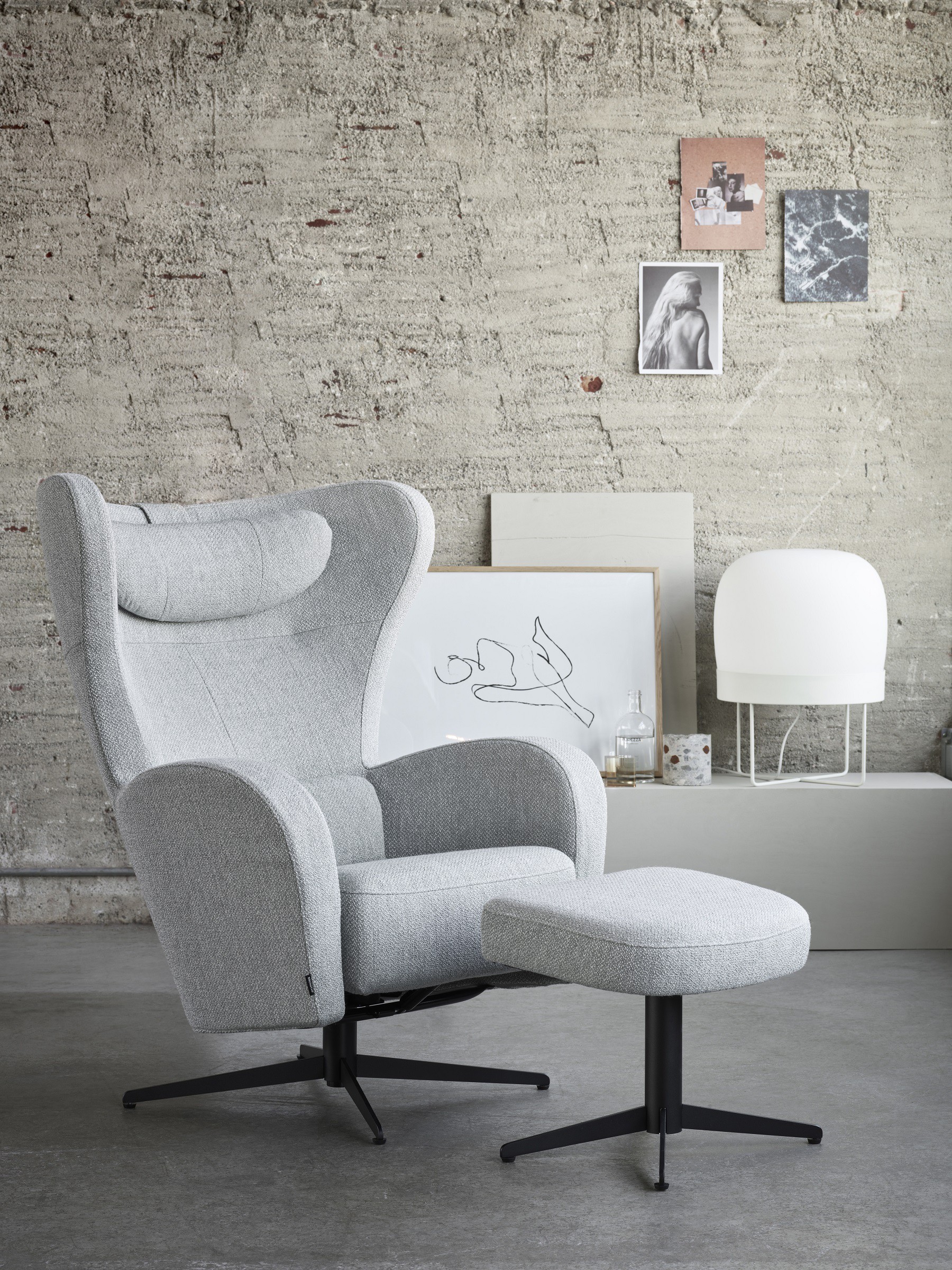 Brunstad Amanda Lænestol med drejestol tekstil Alfa Naturel